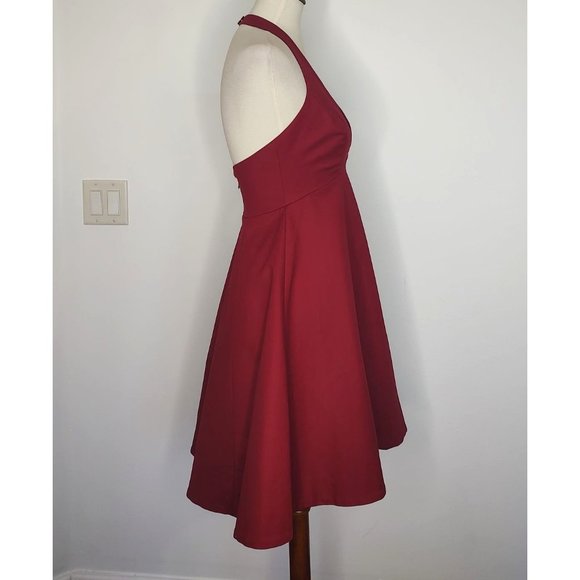 SOLD Halston Heritage Dress sz 4 Plunge Structured Halter Dress Cocktail NEW - Picture 5 of 9